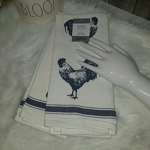 Soho Farmhouse rooster kitchen towels set of two